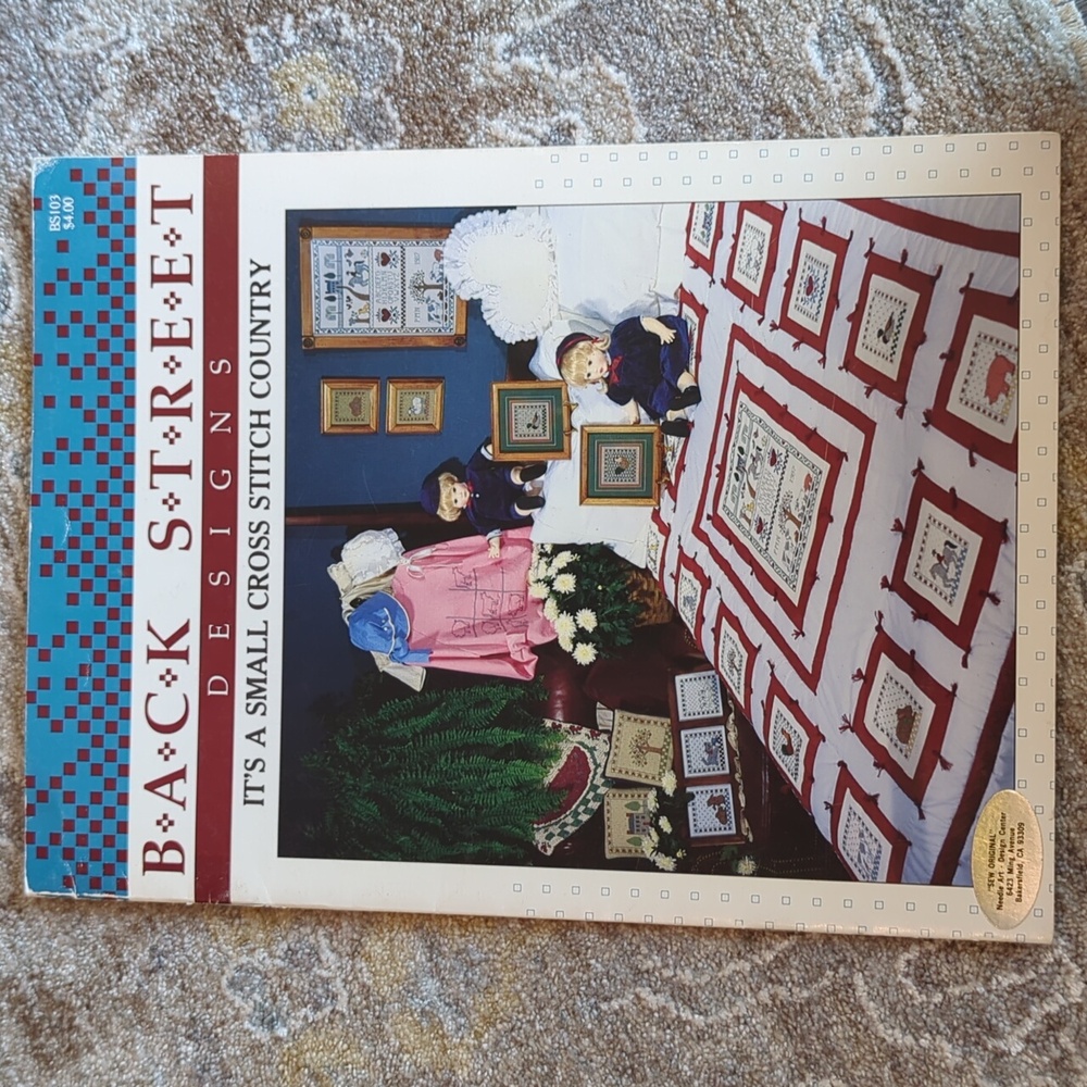 VTG 1988 Back Street Designs Small Cross Stitch Country Pattern Book Pam Feely